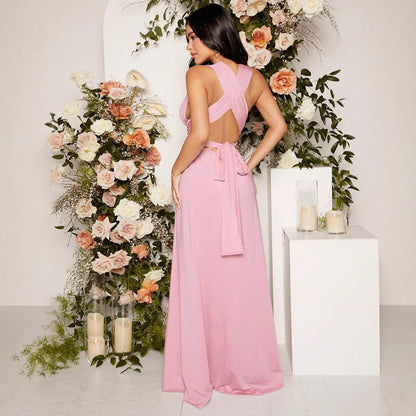 Solid Color Lace-up Pregnant Women Swing Long Dress