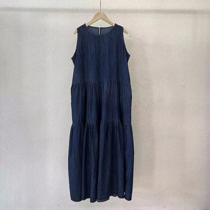 Mid-length Sleeveless Denim Dress Women