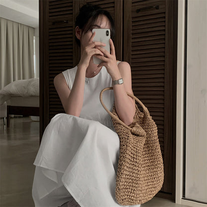 Pocket Sleeveless Vest Dress Women
