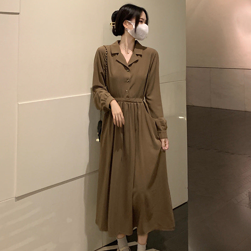 French Style Long Sleeve Black Dress Women