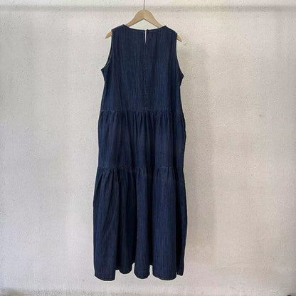 Mid-length Sleeveless Denim Dress Women