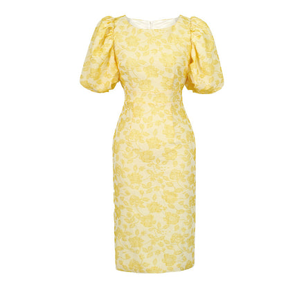 Fashion Slim Fit Puff Sleeve Dress Women