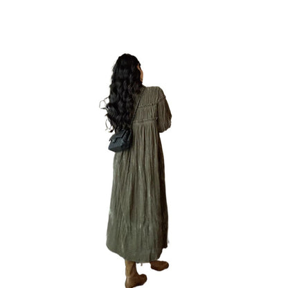 Autumn And Winter French Vintage Velvet Dress Women